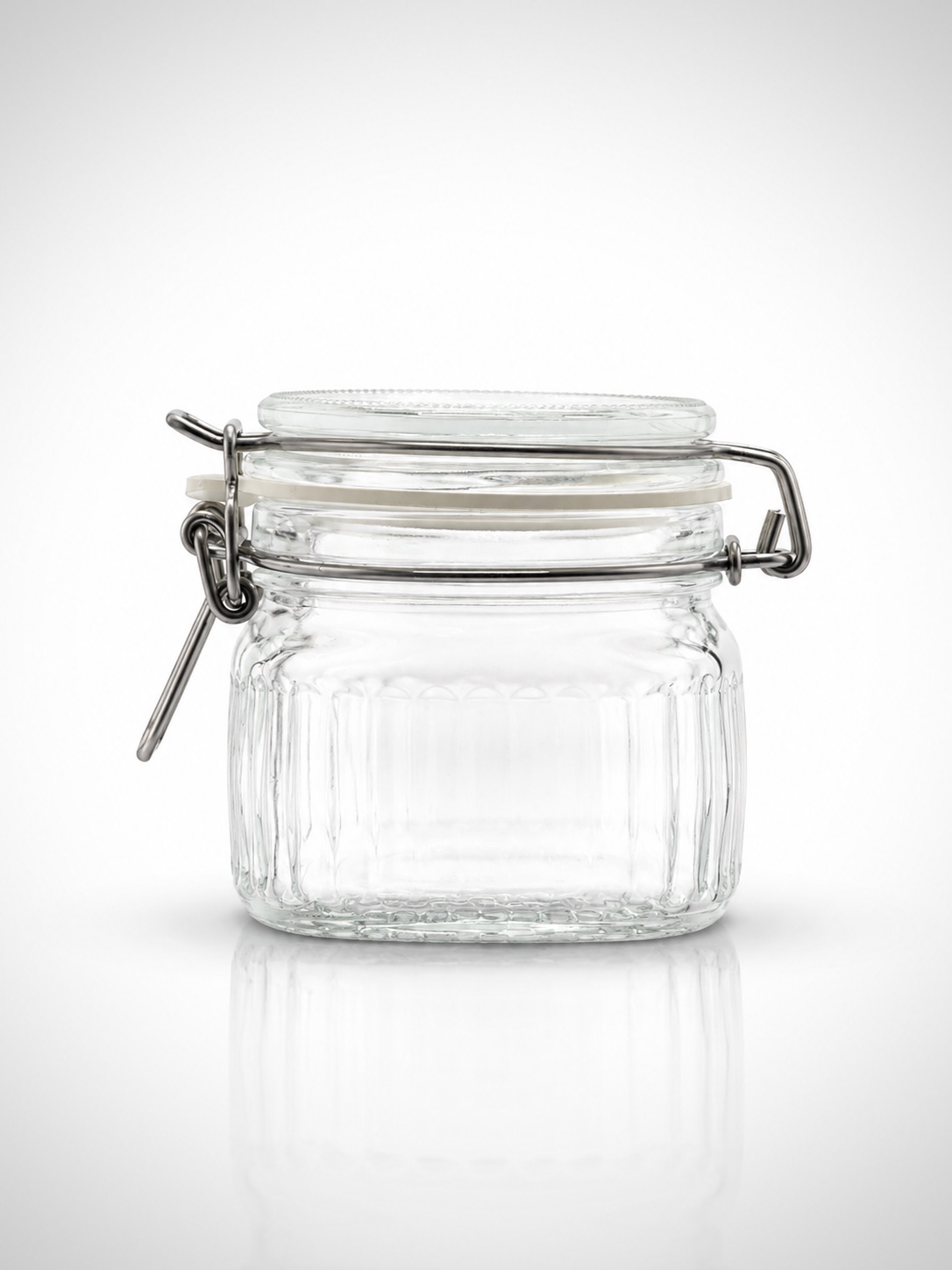 Clear ribbed clamp jar